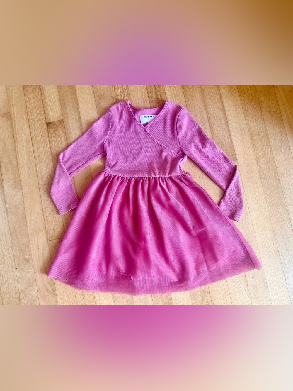 Old Navy Girls Pink Long-Sleeve Tulle Dress 5t